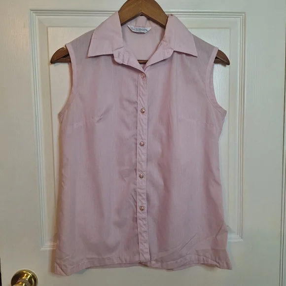 Miss Fashionality Vintage Purple Sleeveless Button Up Shirt Beach Coastal Size M - Picture 1 of 8